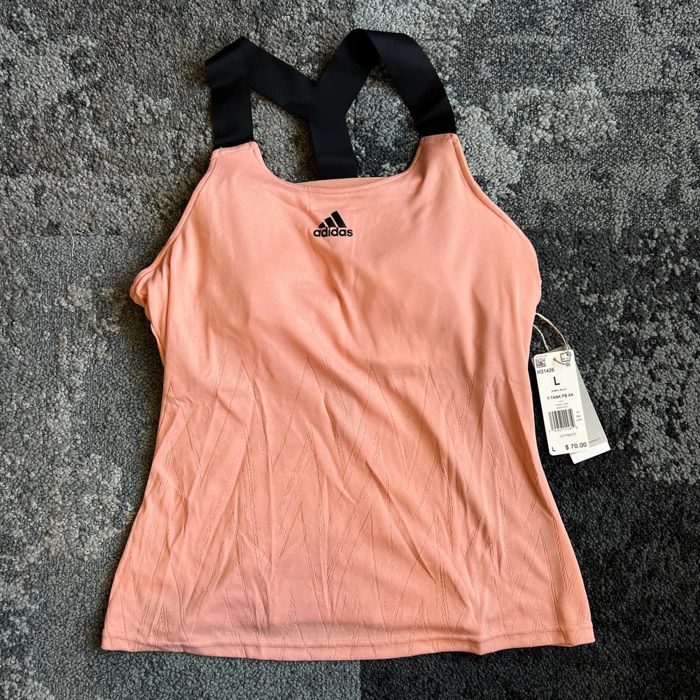 Adidas Tennis Primeblue Aeroknit Y-Tank Peach Top H31426 NEW Large